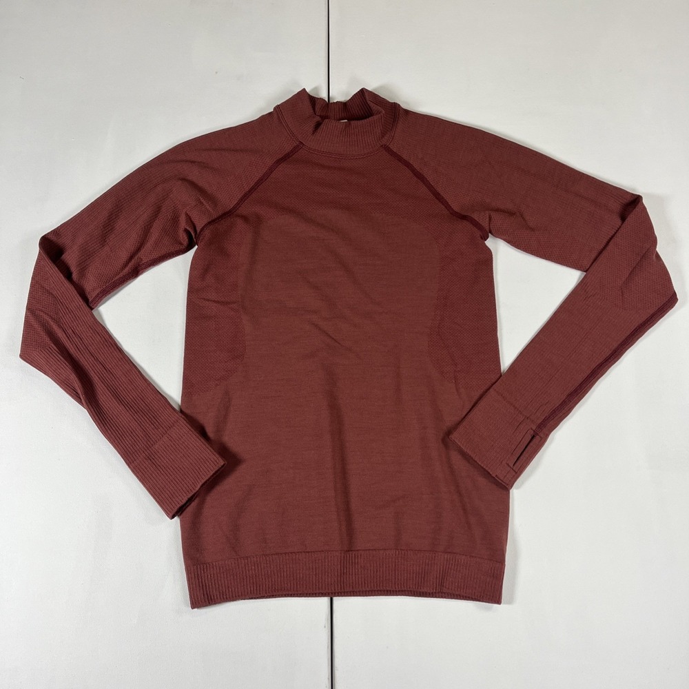 Lululemon Sit in Lotus Merino Wool Blend Sweater Briar Rose Thumbholes Women's S